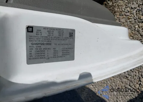 2016 Chevrolet Express 2500 Lt z USA, uszkodzony, nr VIN 1GAWGFFG6G1188582